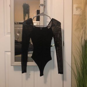 rue 21 cinched black bodysuit. WORN ONCE.